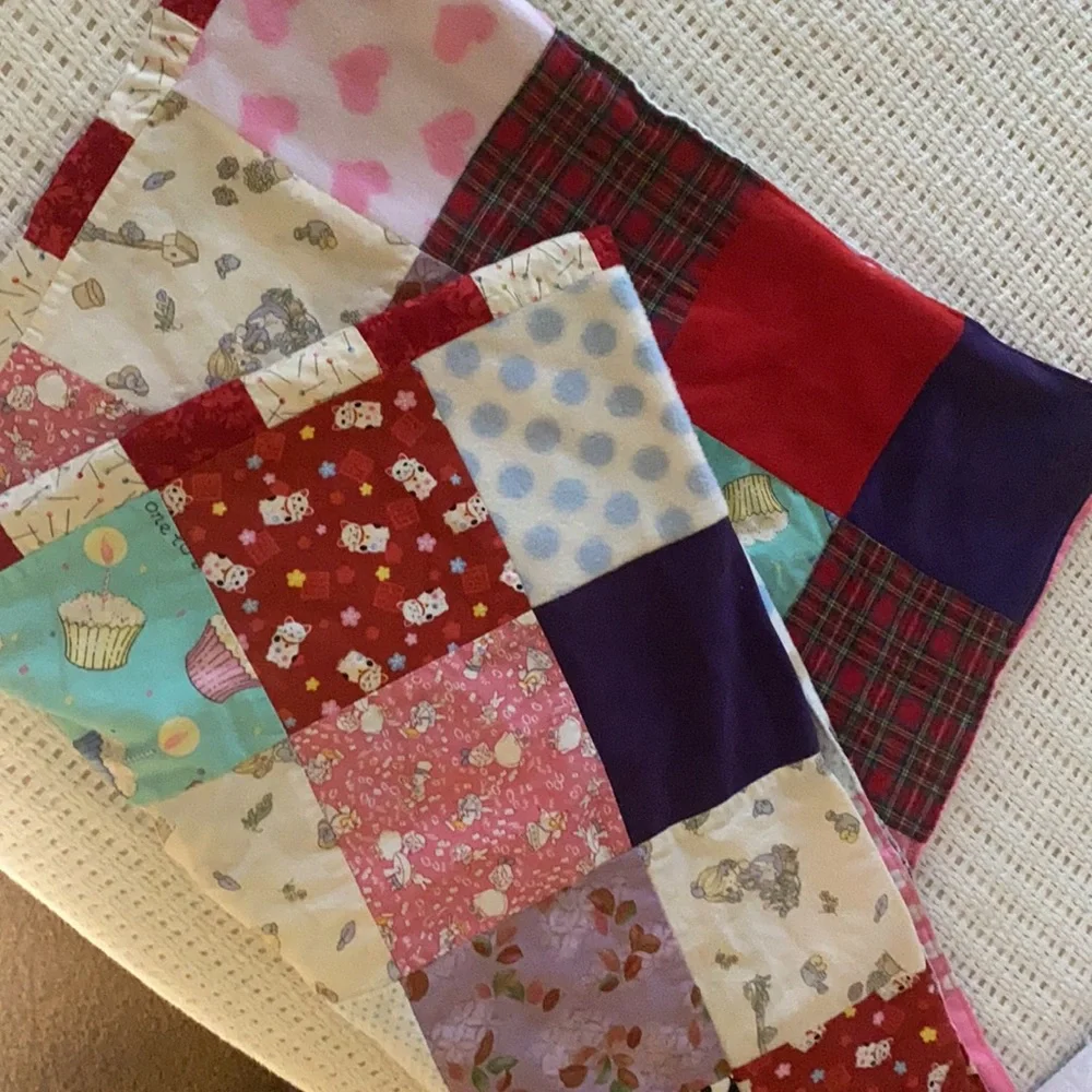 Vintage baby crib quilted blanket